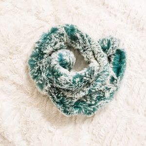 Turquoise Fur Neck Warmer Scarf